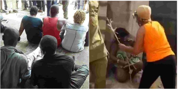 Police parades 3 suspects over viral video of nude woman in Anambra lailasnews 3