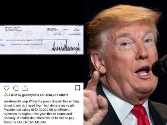 Trump reveals the amount he earns as annual salary for being president