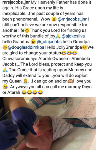 Joke Silva And Olu Jacobs Welcome Their First Grandchild - Photos