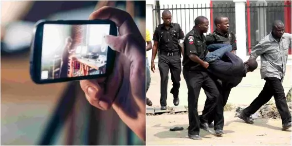 Police officer detains lady for recording him after brutalizing bike man lailasnews