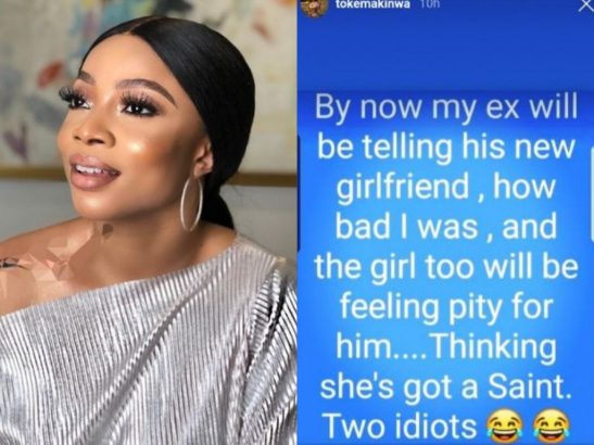 Toke Makinwa shades Maje Ayida and baby mama, calls them two idiots?