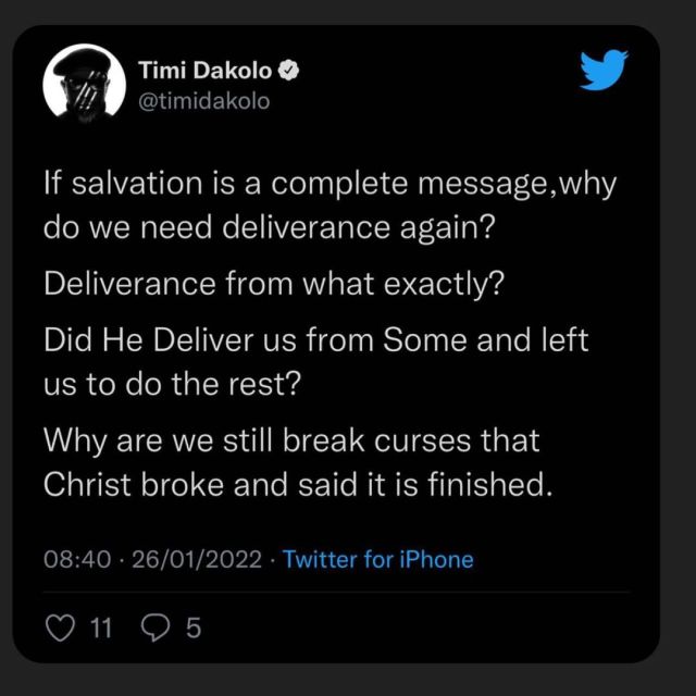  Singer, Timi Dakolo asks