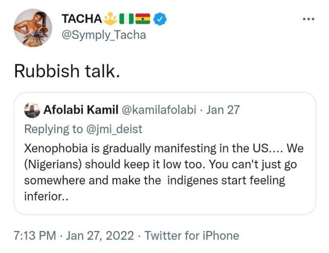 Tacha replies 