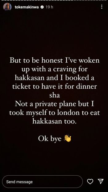 Toke Makinwa recounts 