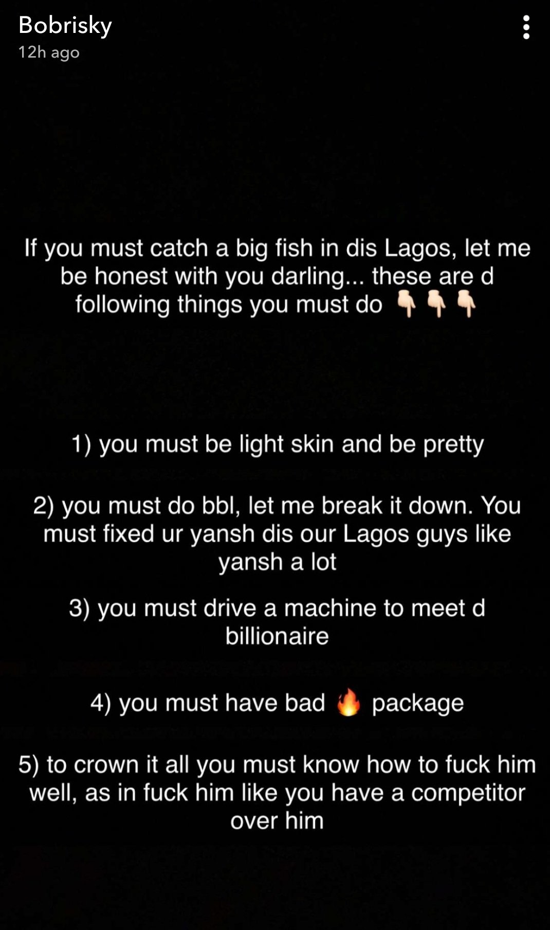 Bobrisky lists 