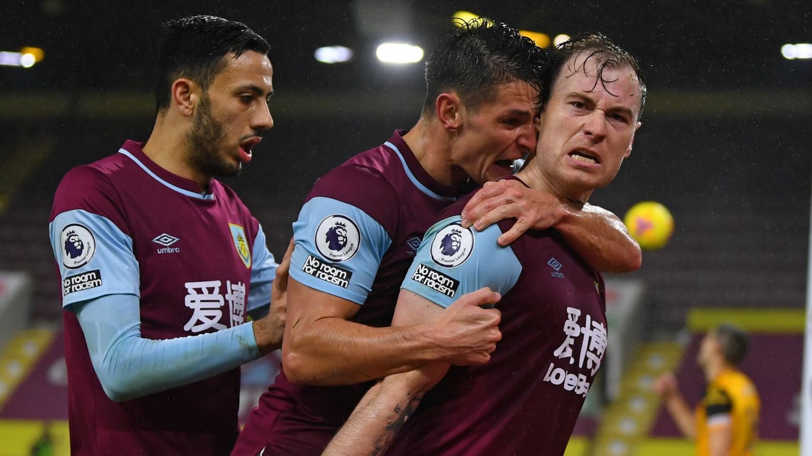 Ashley Barnes celebrates scoring for Burnley vs Wolves