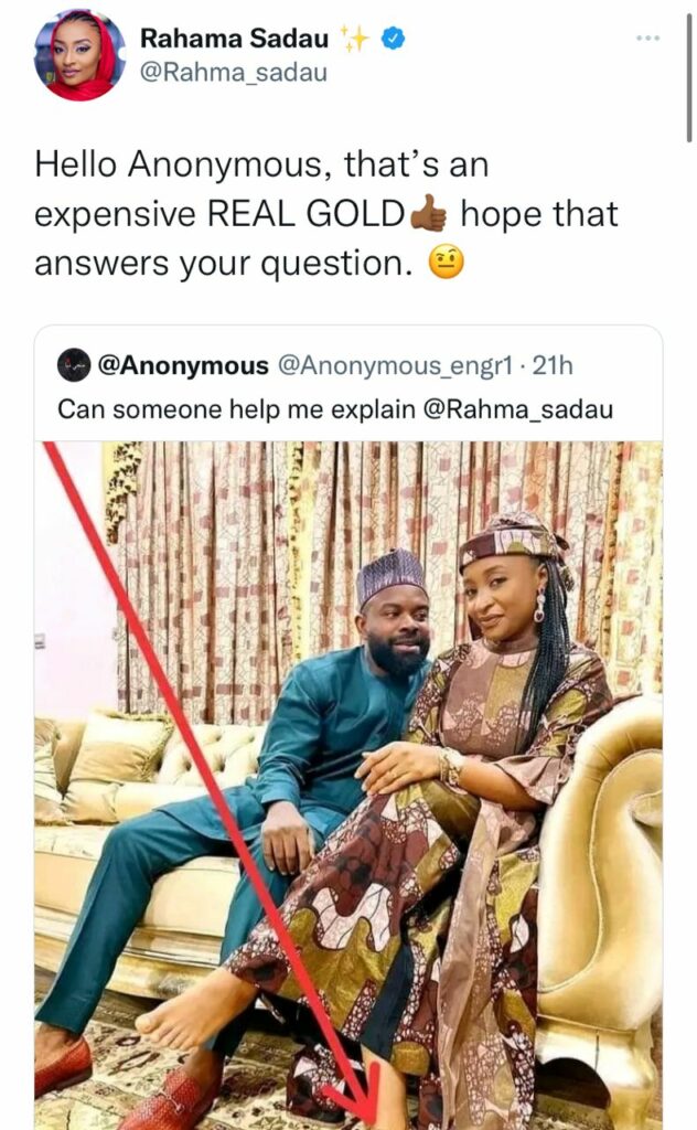 Rahama Sadau replies