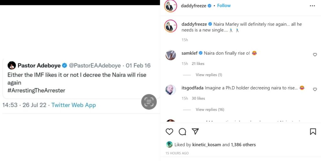 Daddy Freeze reacts 