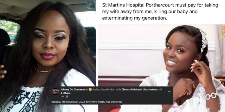 Nigerian man calls out a hospital for allegedly killing his wife and exterminating the child in her womb