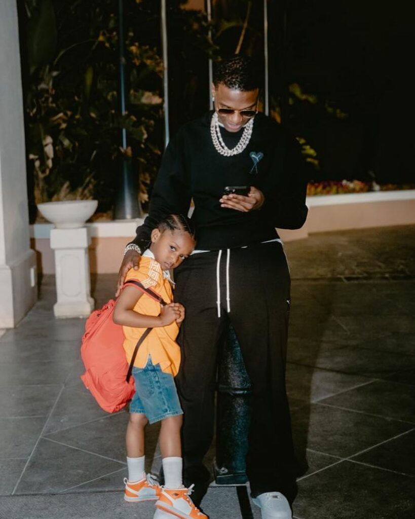 Adorable moment Wizkid's son