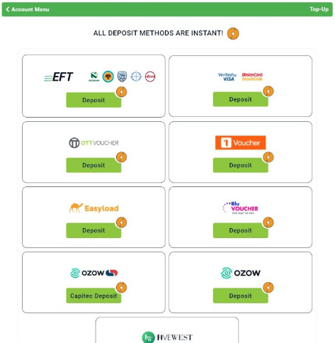 Deposit Funds on Interbet