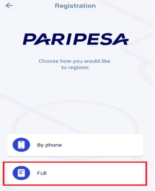 mobile registration full paripesa