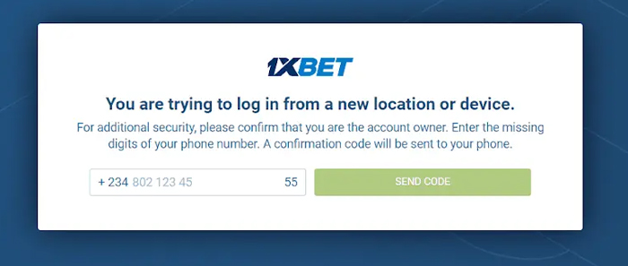 1xBet Sign In Desktop