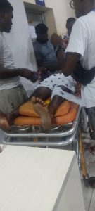 ASP Edet Inyang receiving treatment.