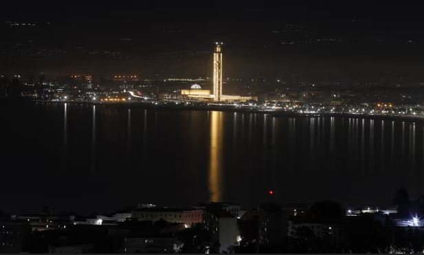 A night view of the Great Mosque of Algiers