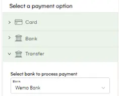 select bank payment