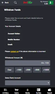 withdraw funds from account