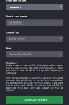 make a withdrawal bet9ja