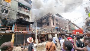 Building Collapses In Lagos Market Fire