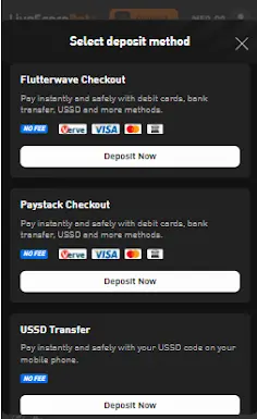 select deposit methods