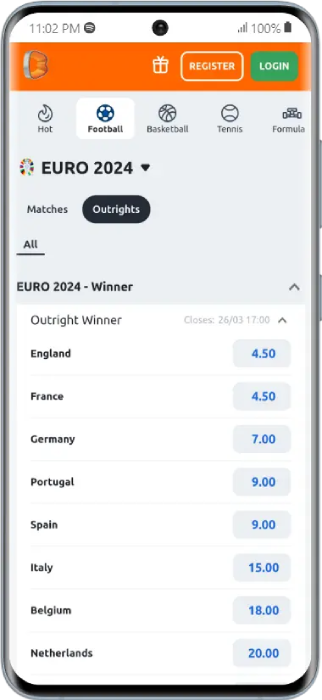 Betano NG EURO 2024 Odds