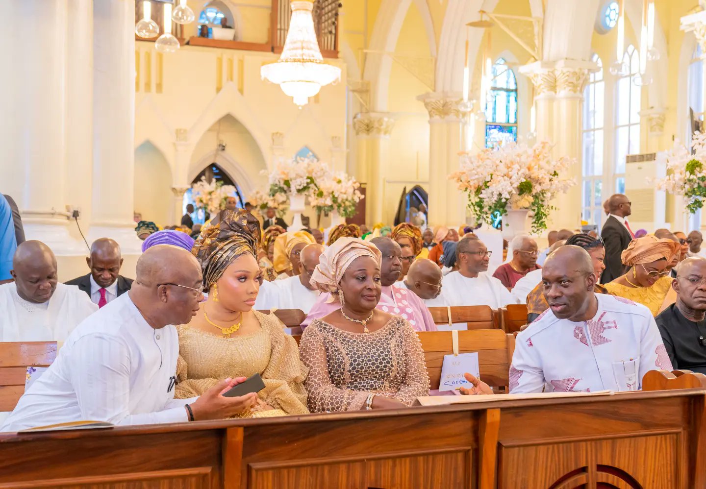 Lagos State Governor, Babajide Sanwo-Olu, on Saturday, gave out his daughter, Modupeoreoluwa, in marriage to her lover, Oladele.