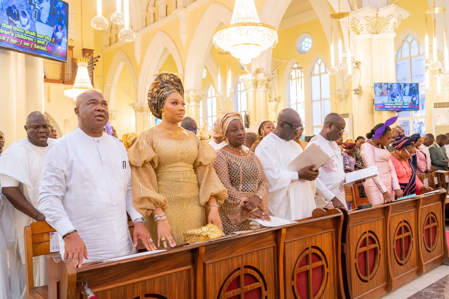 Lagos State Governor, Babajide Sanwo-Olu, on Saturday, gave out his daughter, Modupeoreoluwa, in marriage to her lover, Oladele.