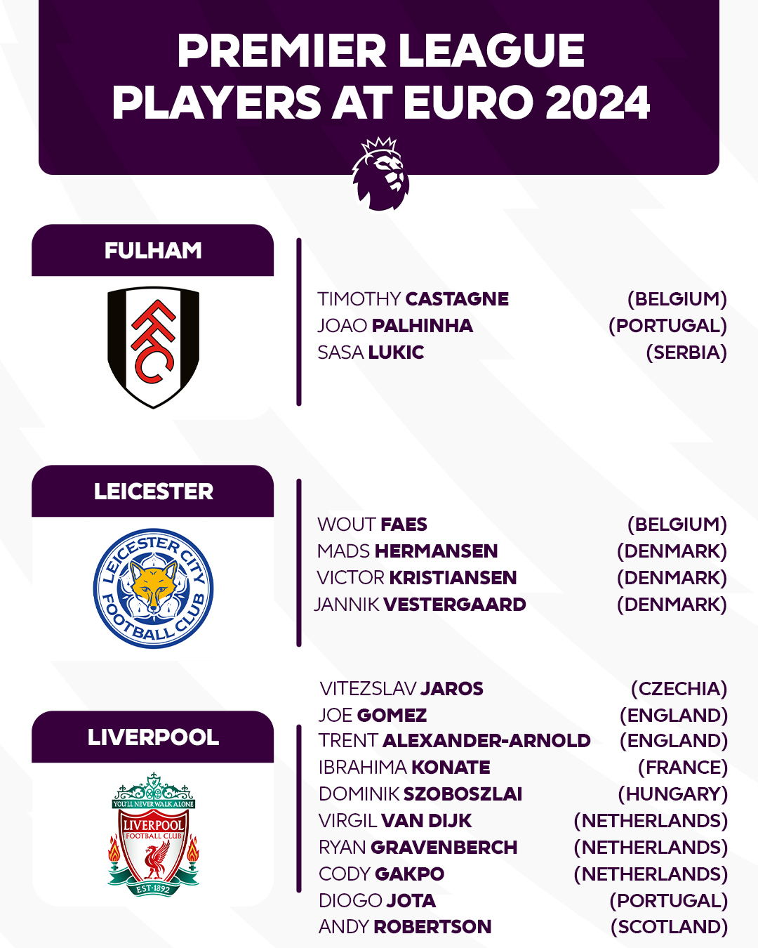 103 Premier League Players in EURO 2024 List 4