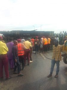 Truck blocking the road