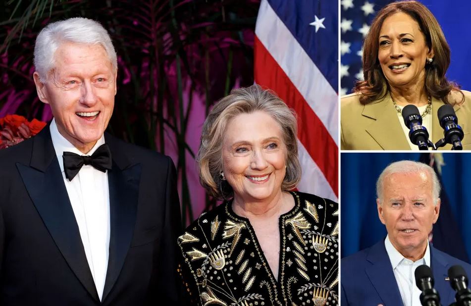 Hillary Clinton, Bill Clinton, Kamala Harris, Joe Biden